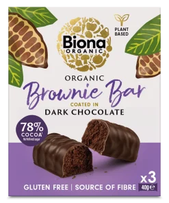 Biona Organic Dark Chocolate Brownie Bar 3 x 40g