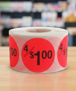 4 for $1 Sticker Pricing Label Stickers – 500/roll