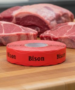 Alternative view of Bison Label Butcher Sticker – 1000/roll