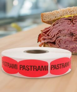 Alternative view of Pastrami Deli Label Stickers – 1000/roll