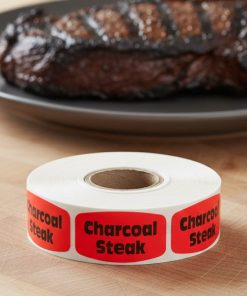 Charcoal Steak Label Butcher Sticker – 1000/roll