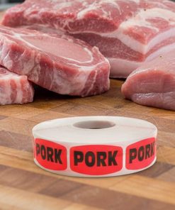 Alternative view of Pork Label Butcher Sticker – 1000/roll