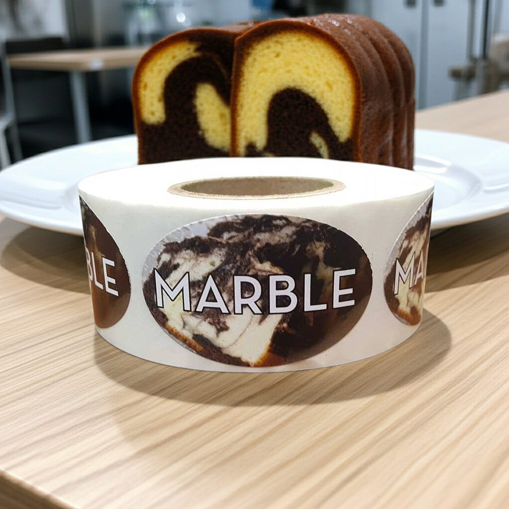 Marble Label Bakery Flavor Stickers – 500/roll - Image 2