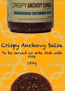 SPICY AND MOUTH WATERING SAMBAL (SALSA)  – CRISPY ANCHOVY AND  CRISPY PRAWN) by Hartineys (Pack Of 2 – Each Bottle is 180g)