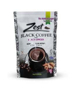 Zest Black Coffee With Black Ginger No Sugar (250g) by Jannafarm