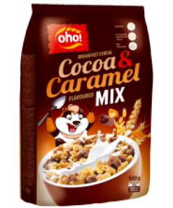 OHO – Cocoa Crunch and Caramel Breakfast Cereals Mix 500g